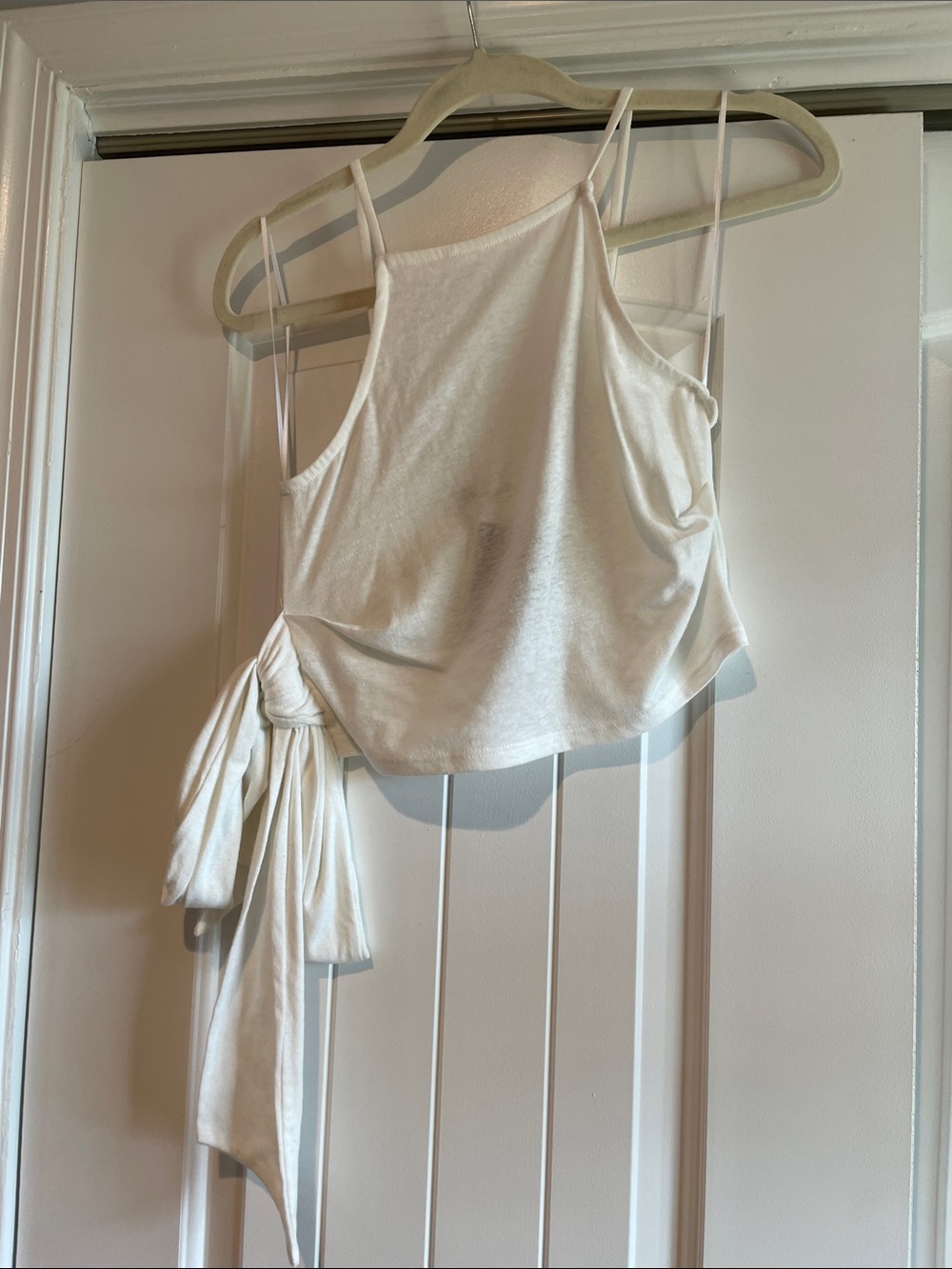 White Tie-Hem Cami Top
